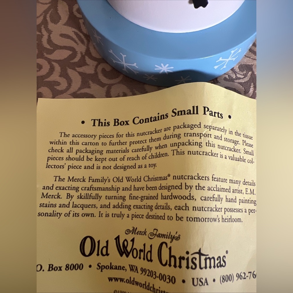 Old World Christmas Collectors Club EM Merck Signed 7295 Snowman 11” - Picture 7 of 16